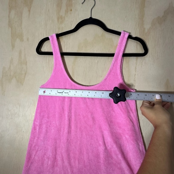 Zara Women’s Pink Terrycloth Dress Size Medium Beach Comfy Mini Coverup - Picture 3 of 7
